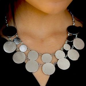 Silver Necklace and Earring Set